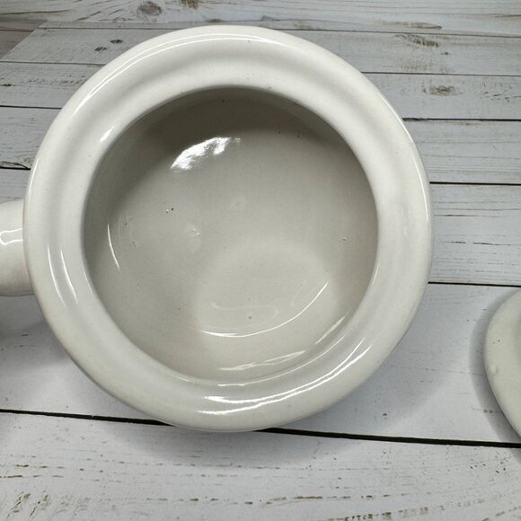 White Provincial Stoneware Soup Bowl W Lid Home Concepts Floral Country Farmcore - Picture 4 of 7